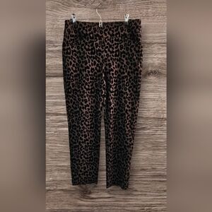 Chico's Women's Cheetah Dreams Ponte Slim Ankle Pants